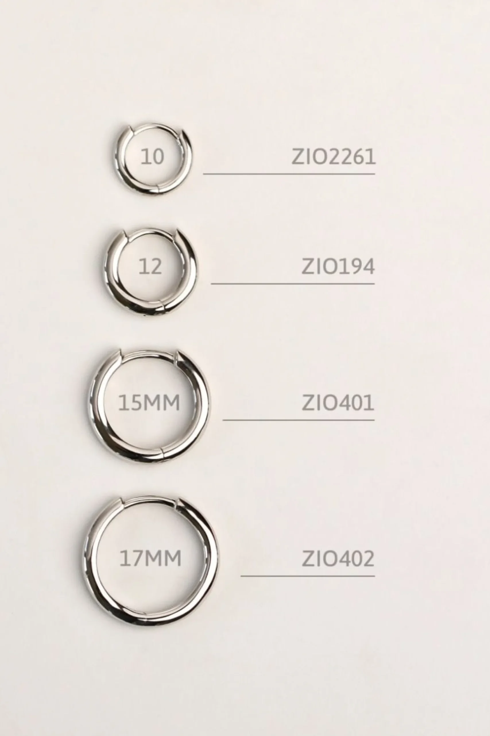Sale Zinzi zilveren oorringen 17 x 2mm glad met luxe klapsluiting ZIO402