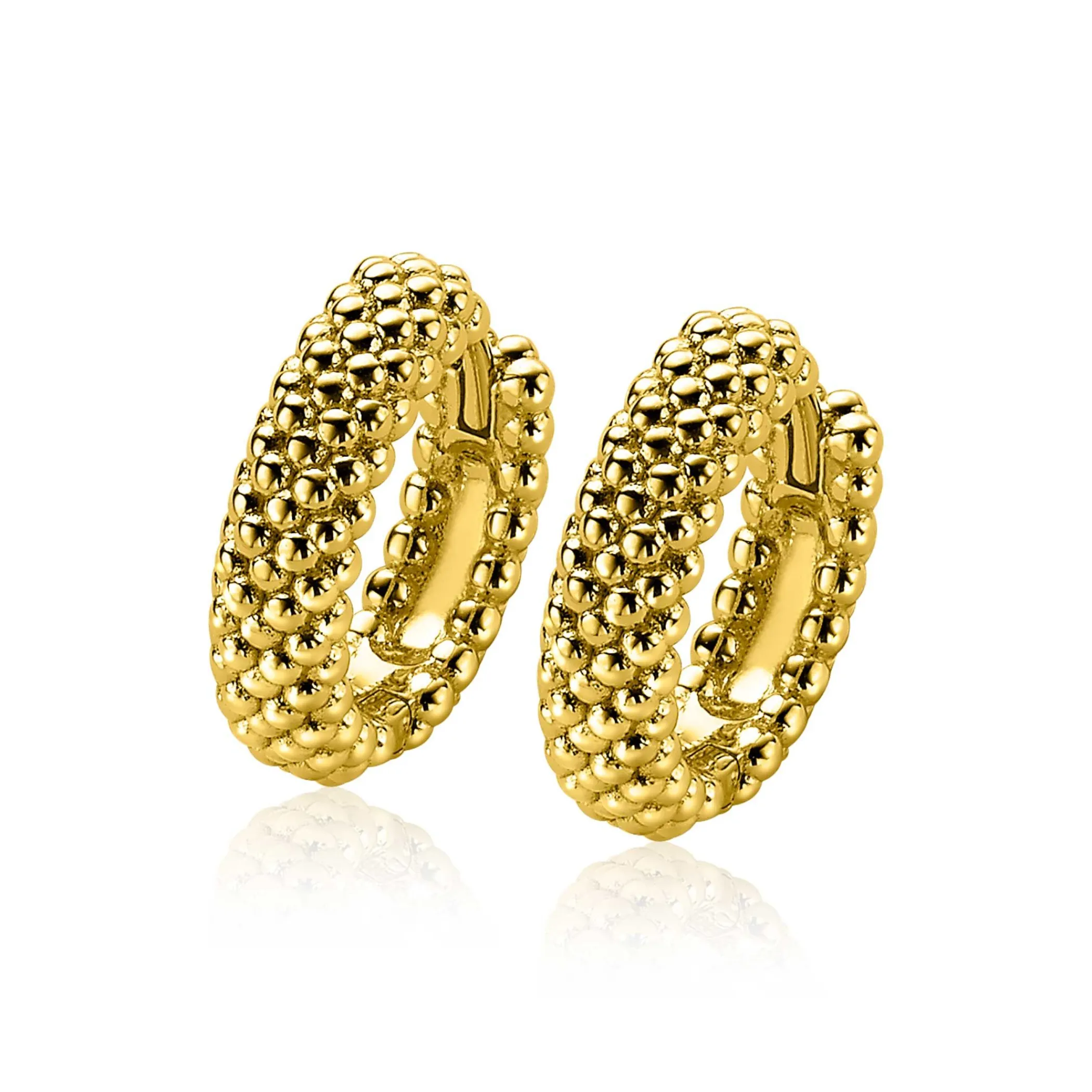 Discount Zinzi zilveren oorringen 17x4mm geel verguld bolletjes ZIO1968CRG