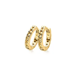 Discount Zinzi zilveren oorringen geel verguld gourmet 15 x 3mm ZIO1175G