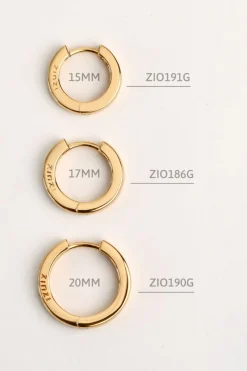 Discount Zinzi zilveren oorringen geel verguld 17 x 3mm ZIO186G