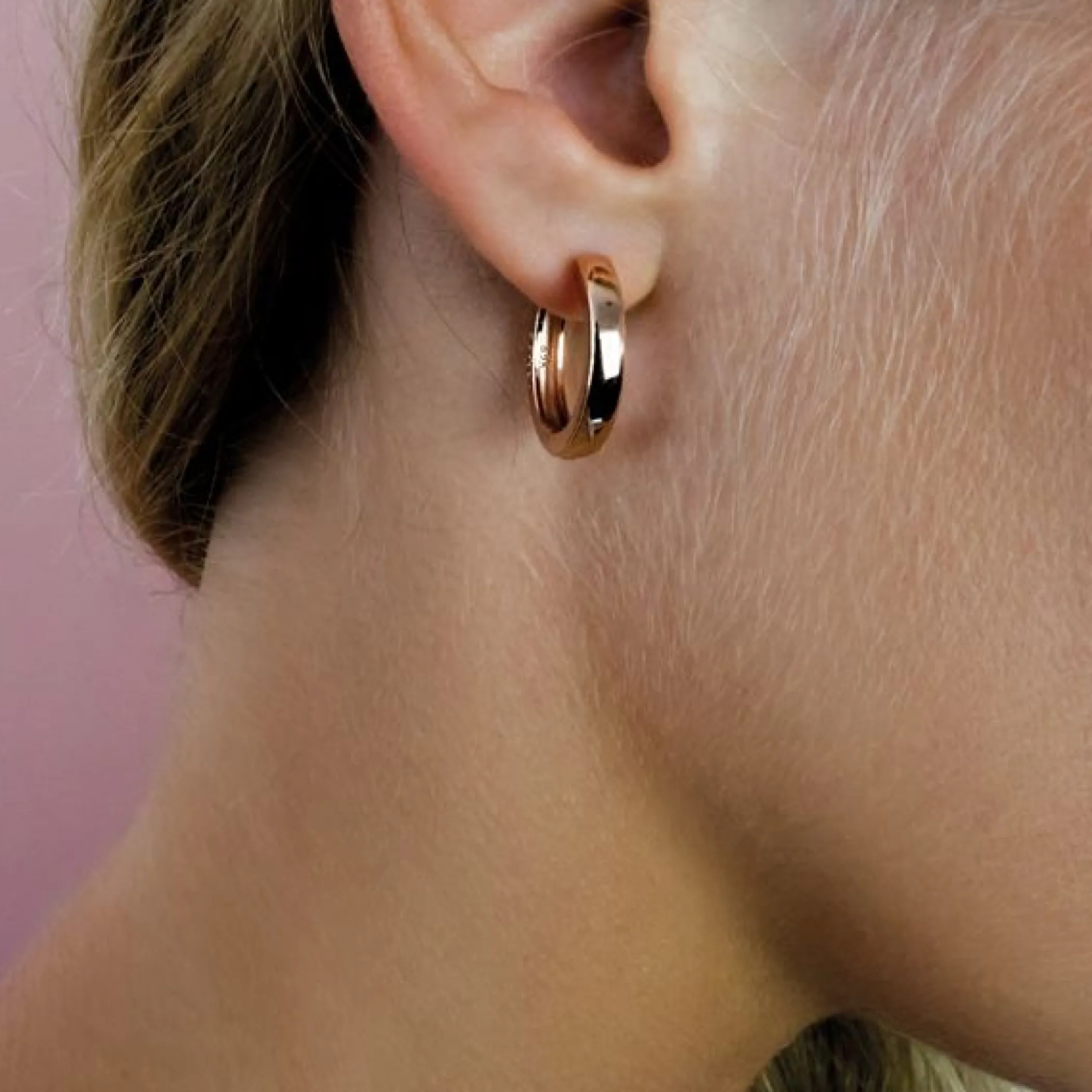 Discount Zinzi zilveren oorringen rosé verguld 17 x 3mm ZIO186R