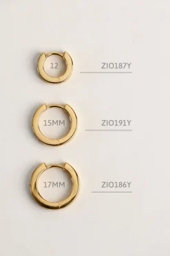 Clearance Zinzi zilveren oorringen geel verguld 15 x 3mm wit ZIO191Y