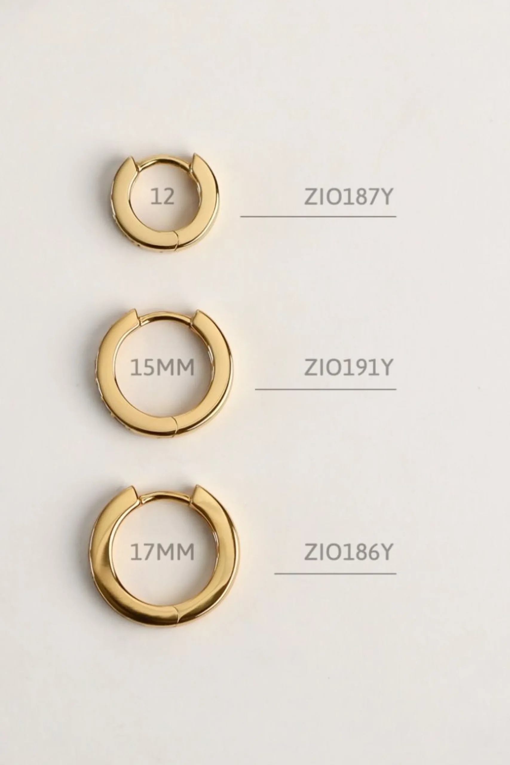 Clearance Zinzi zilveren oorringen geel verguld 15 x 3mm wit ZIO191Y