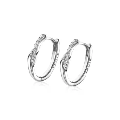 Online Zinzi zilveren oorringen 16x3mm crossover witte zirconia's ZIO1971
