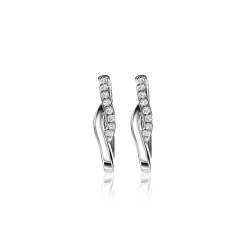 Online Zinzi zilveren oorringen 16x3mm crossover witte zirconia's ZIO1971
