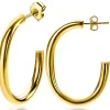 Discount Zinzi zilveren oorringen 14K geel verguld open vorm 40x4mm ovaal ZIO2233G