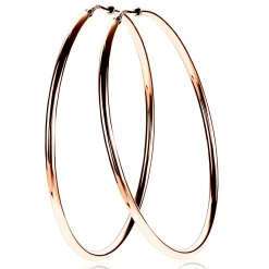 Hot Zinzi zilveren oorringen 55 x 2mm glad rosé verguld ZIO437R