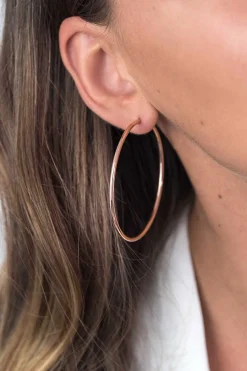 Hot Zinzi zilveren oorringen 55 x 2mm glad rosé verguld ZIO437R