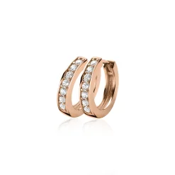 Best Zinzi zilveren oorringen rosé verguld 15 x 3mm wit ZIO191D