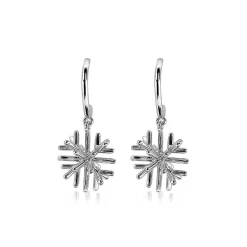 Clearance Zinzi zilveren oorsieraden sneeuwkristal bedel 23mm ZIO1977