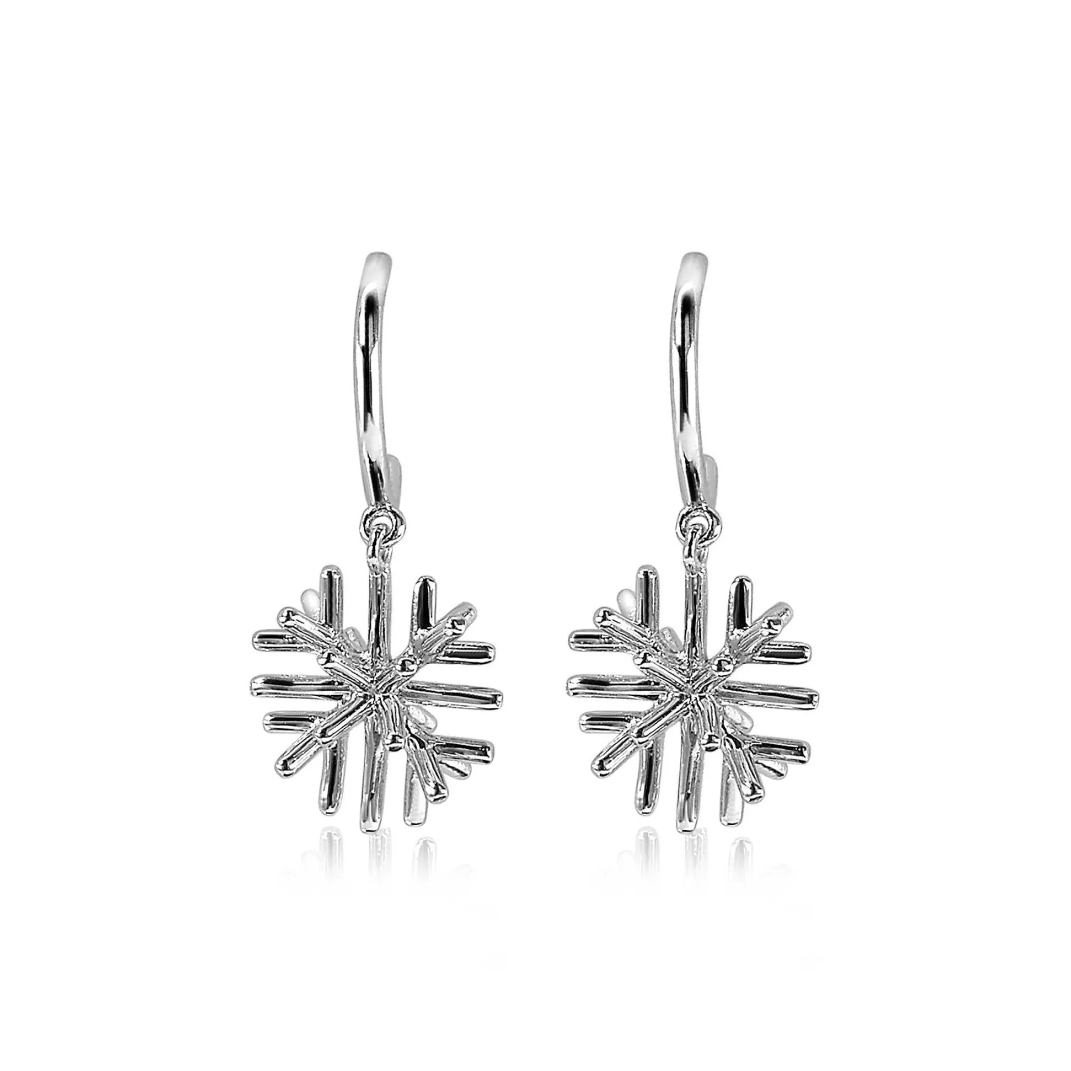 Clearance Zinzi zilveren oorsieraden sneeuwkristal bedel 23mm ZIO1977