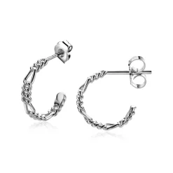 Outlet Zinzi zilveren oorsieraden met figaro schakels 17x3mm ZIO2291
