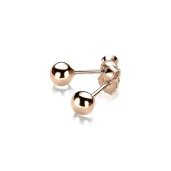 Clearance Zinzi zilveren oorstekers rosé verguld glad bol 5mm ZIO807R