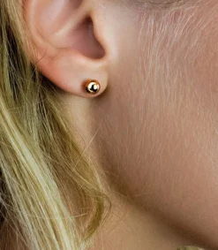 Clearance Zinzi zilveren oorstekers rosé verguld glad bol 5mm ZIO807R