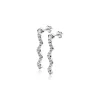Clearance Zinzi zilveren oorstekers 22mm golvend 'waves' wit ZIO2014