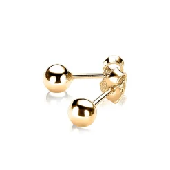 Best Zinzi zilveren oorstekers glad bol geel verguld 5mm ZIO807G