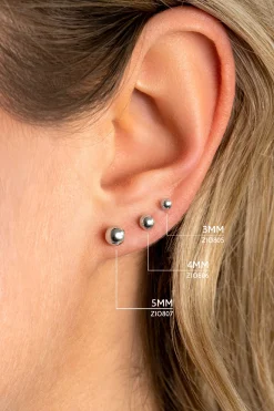 Discount Zinzi zilveren oorstekers glad bol 5mm ZIO807
