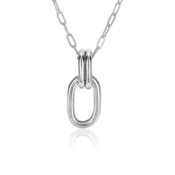 Online Zinzi zilveren ovale hanger 33mm met dubbele hangogen ZIH2350 (zonder collier)