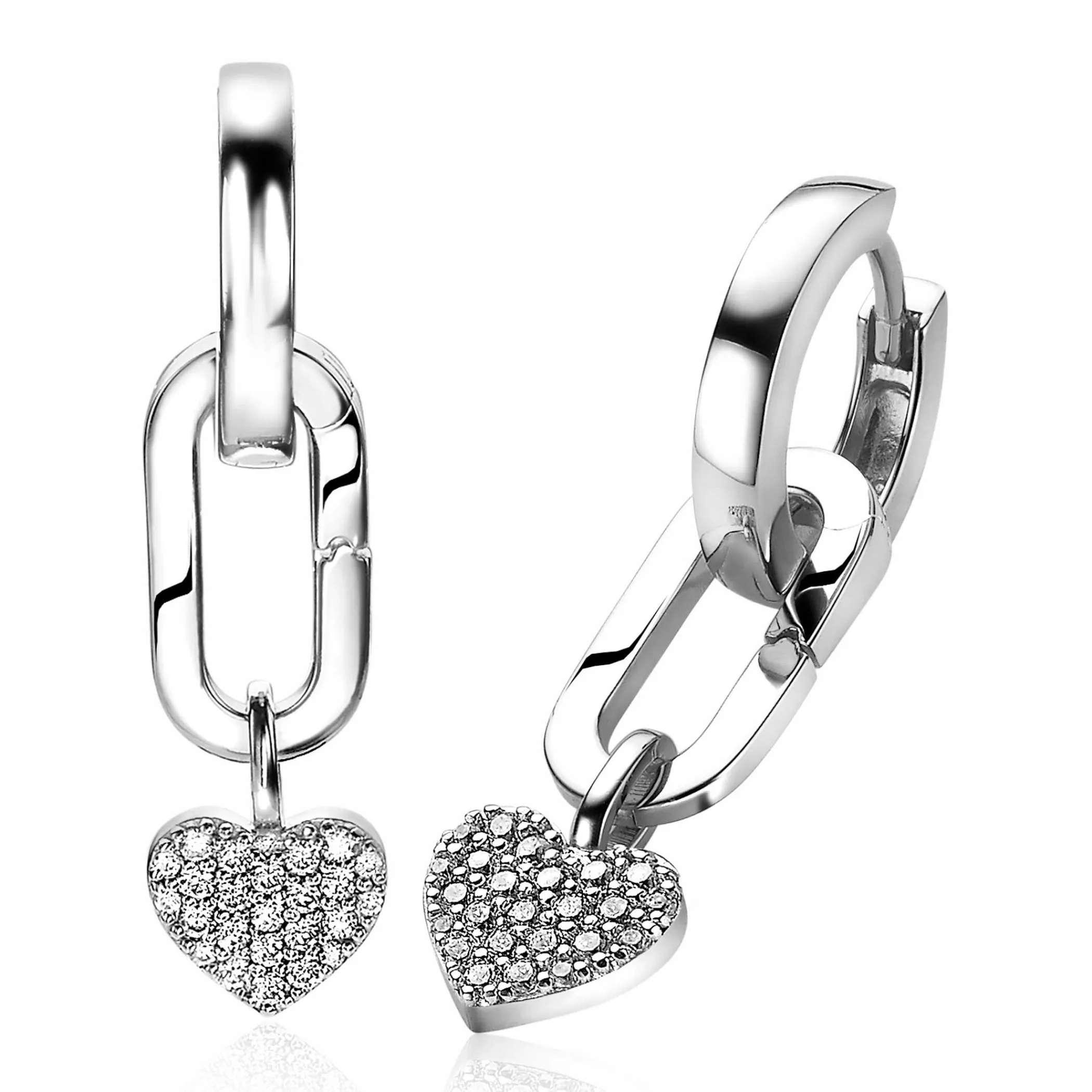 Discount Zinzi zilveren ovale oorbedels sluitring 16mm voor je losse hangertjes ZICH2060 (zonder oorringen)