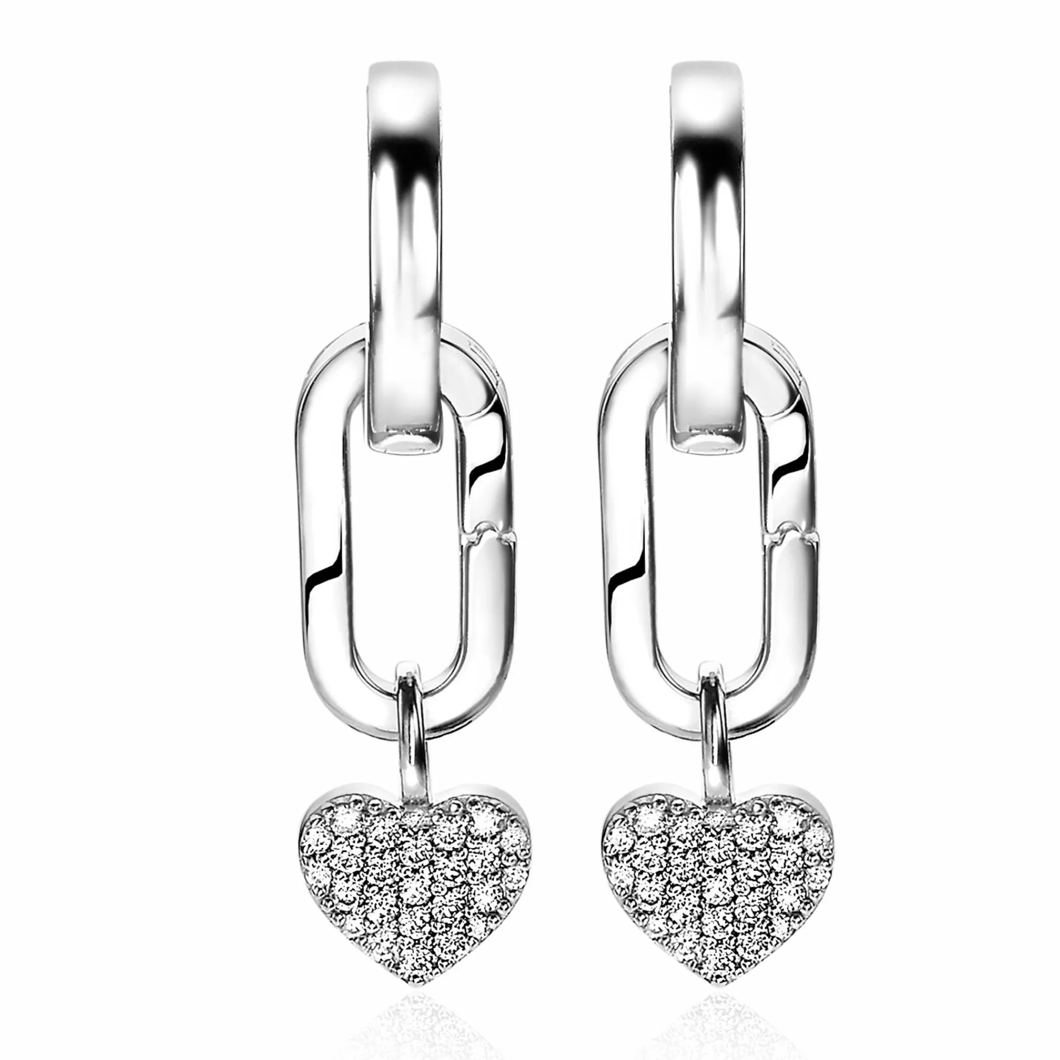 Discount Zinzi zilveren ovale oorbedels sluitring 16mm voor je losse hangertjes ZICH2060 (zonder oorringen)