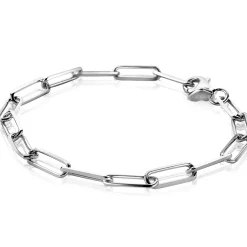Discount Zinzi zilveren paperclip schakel armband 5mm breed 19cm ZIA2207