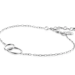 Zinzi zilveren paperclip schakel armband met ronde vormen 17-20cm ZIA2275