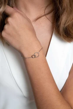 Zinzi zilveren paperclip schakel armband met ronde vormen 17-20cm ZIA2275