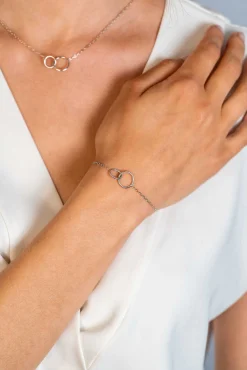 Zinzi zilveren paperclip schakel armband met ronde vormen 17-20cm ZIA2275