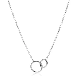 Clearance Zinzi zilveren paperclip schakel ketting met ronde vormen 42-45cm ZIC2275