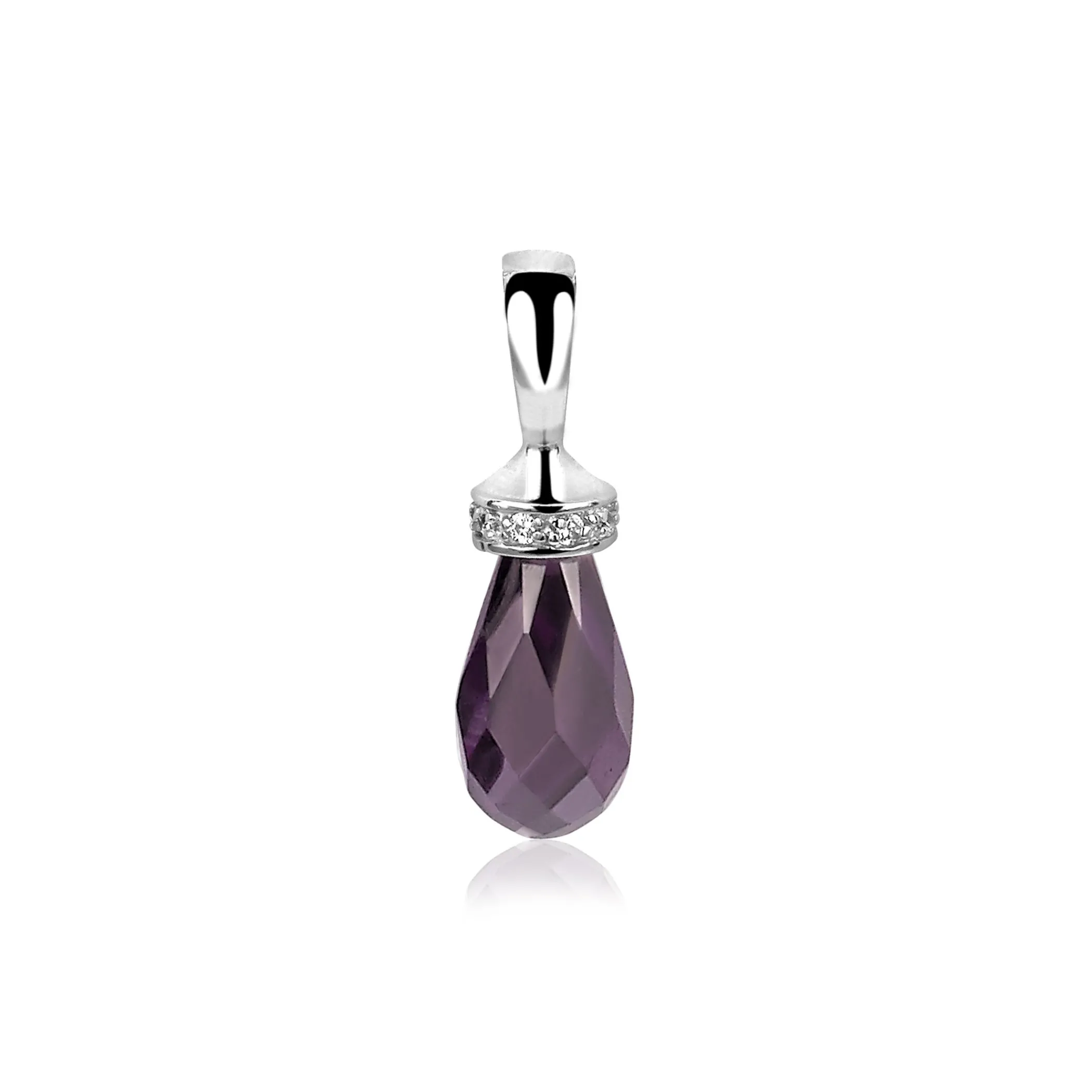 Discount Zinzi zilveren pegelhanger paars ZIH1002P