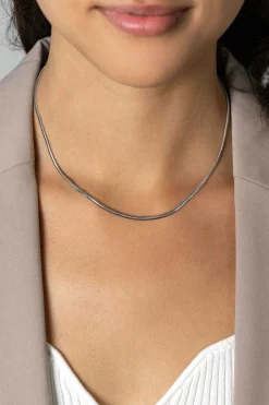 Zinzi zilveren platte slangen-ketting 45cm 2,5mm breed ZIC2401