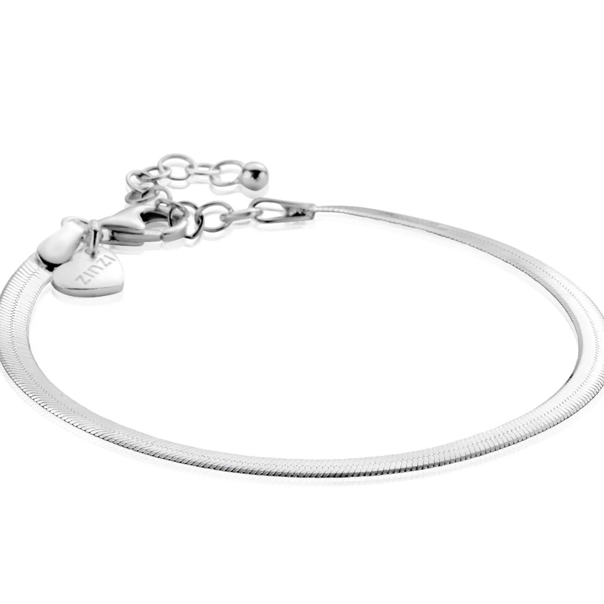 Zinzi zilveren platte slangen-armband 3,5mm breed ZIA2292