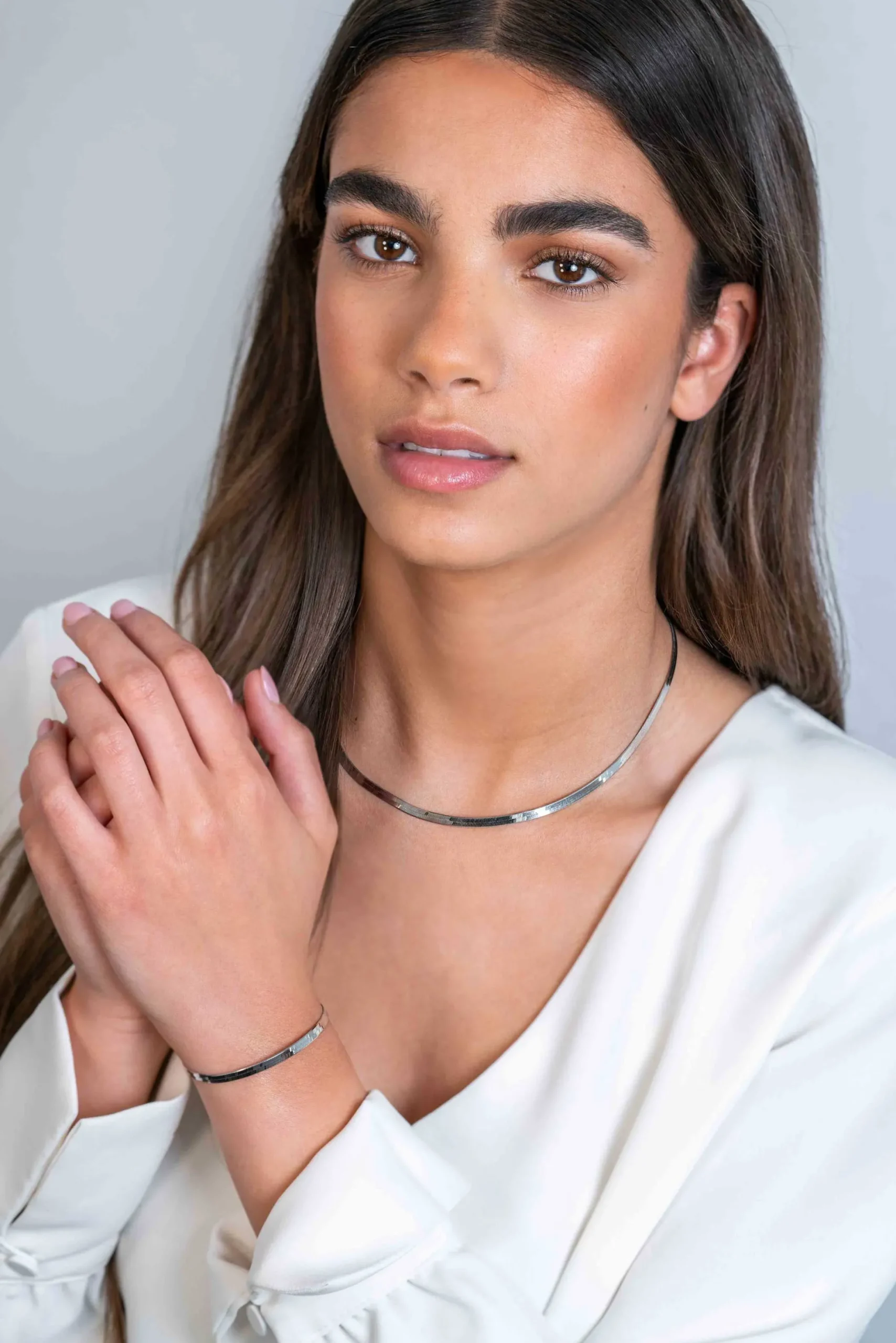 Zinzi zilveren platte slangen-armband 3,5mm breed ZIA2292