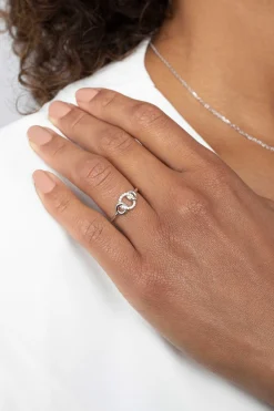 Best Zinzi zilveren ring 3 ronde vormen wit ZIR2045