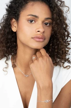 Best Zinzi zilveren ring 3 ronde vormen wit ZIR2045