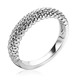Online Zinzi zilveren ring glinsterende bolletjes ZIR1968