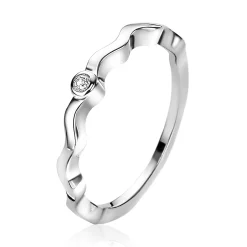 Clearance Zinzi zilveren ring golvend 'waves' ZIR2013
