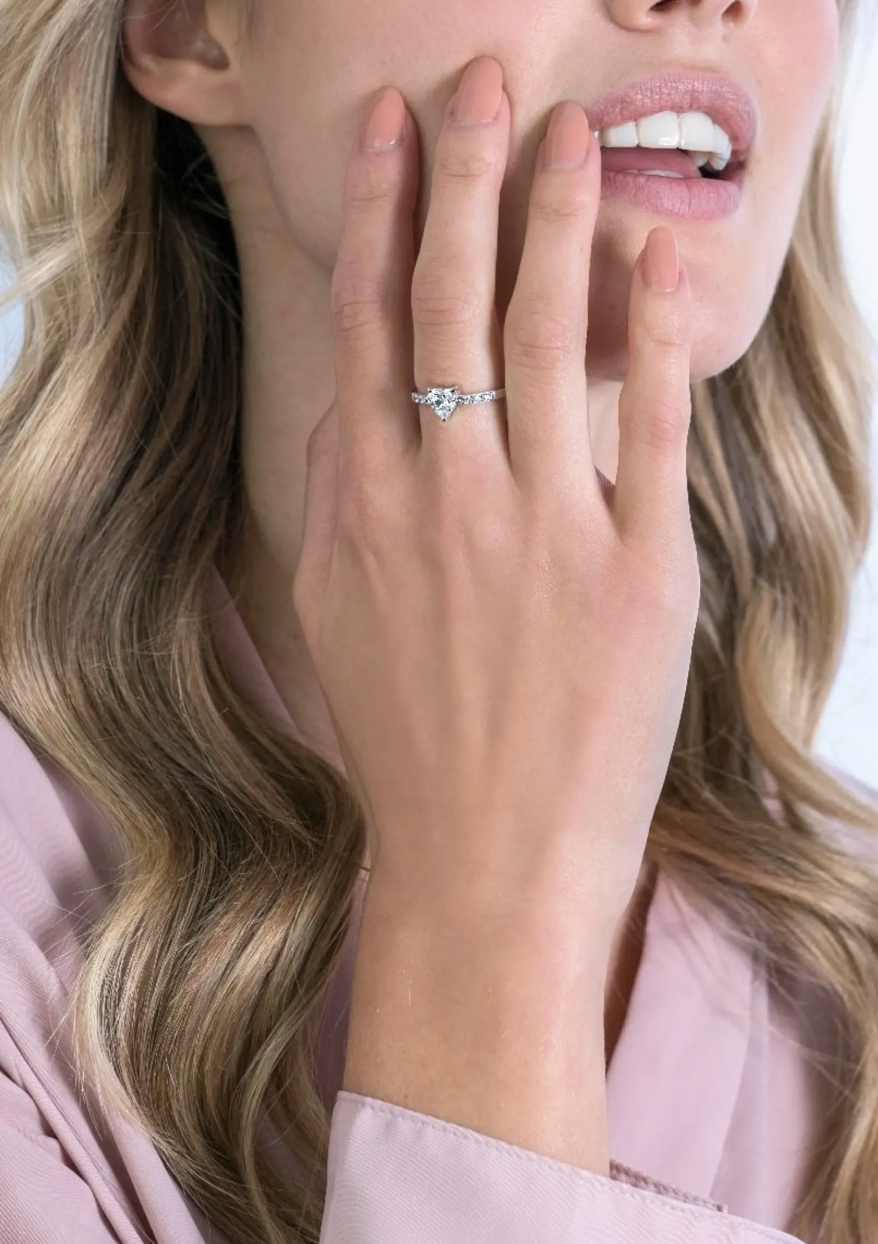 Zinzi zilveren ring hart witte zirconia ZIR2134