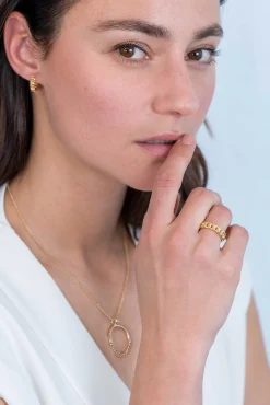 Outlet Zinzi zilveren ring 14K geel verguld gourmet schakel 5,5mm breed ZIR2225