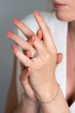 Outlet Zinzi zilveren ring met zeshoekige wittte zirconia 10mm ZIR2259