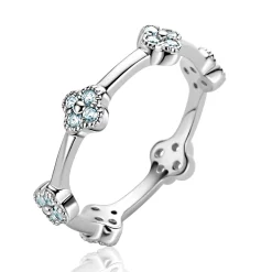 Best Zinzi zilveren ring (5mm breed) met lichtblauwe klavers ZIR2663