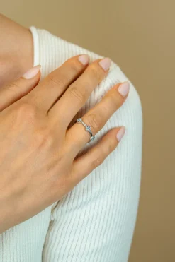 Best Zinzi zilveren ring (5mm breed) met lichtblauwe klavers ZIR2663