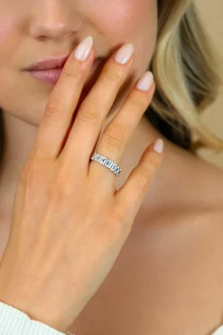 New Zinzi zilveren ring (5mm breed) rolex-style schakel glanzend en satiné ZIR2736