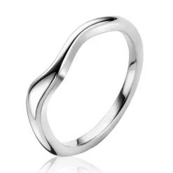 Sale Zinzi zilveren ring organisch gevormd 3,5mm breed ZIR2627