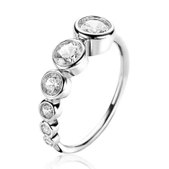 Sale Zinzi zilveren ring rond wit ZIR2053