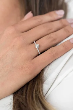 Outlet Zinzi zilveren ring schelp wit ZIR1885