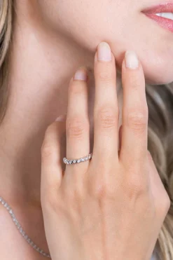 Hot Zinzi zilveren ring slagmodel witte zirconia ZIR2177