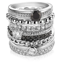 Best Zinzi zilveren ring wit ZIR881