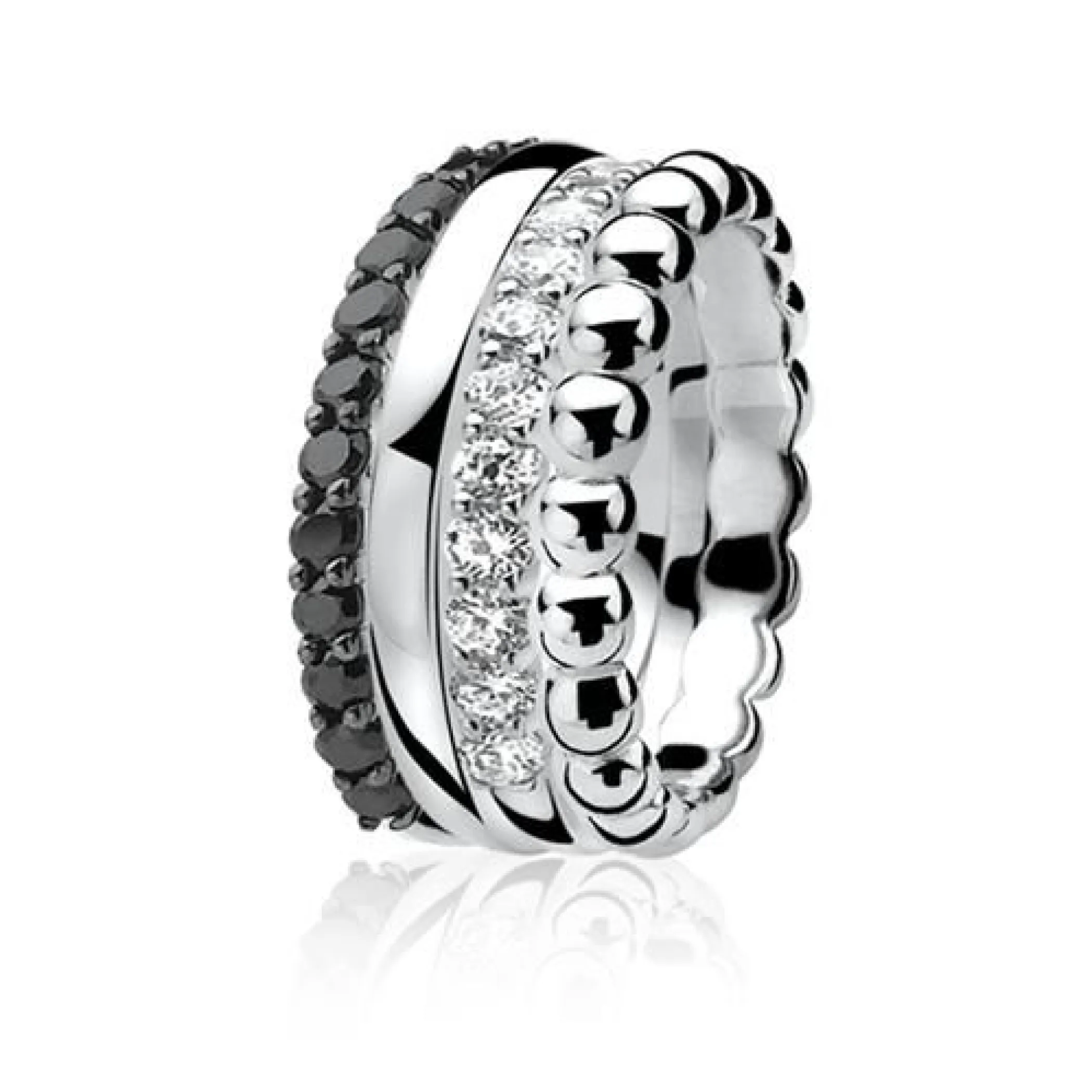 Online Zinzi zilveren ring wit ZIR827