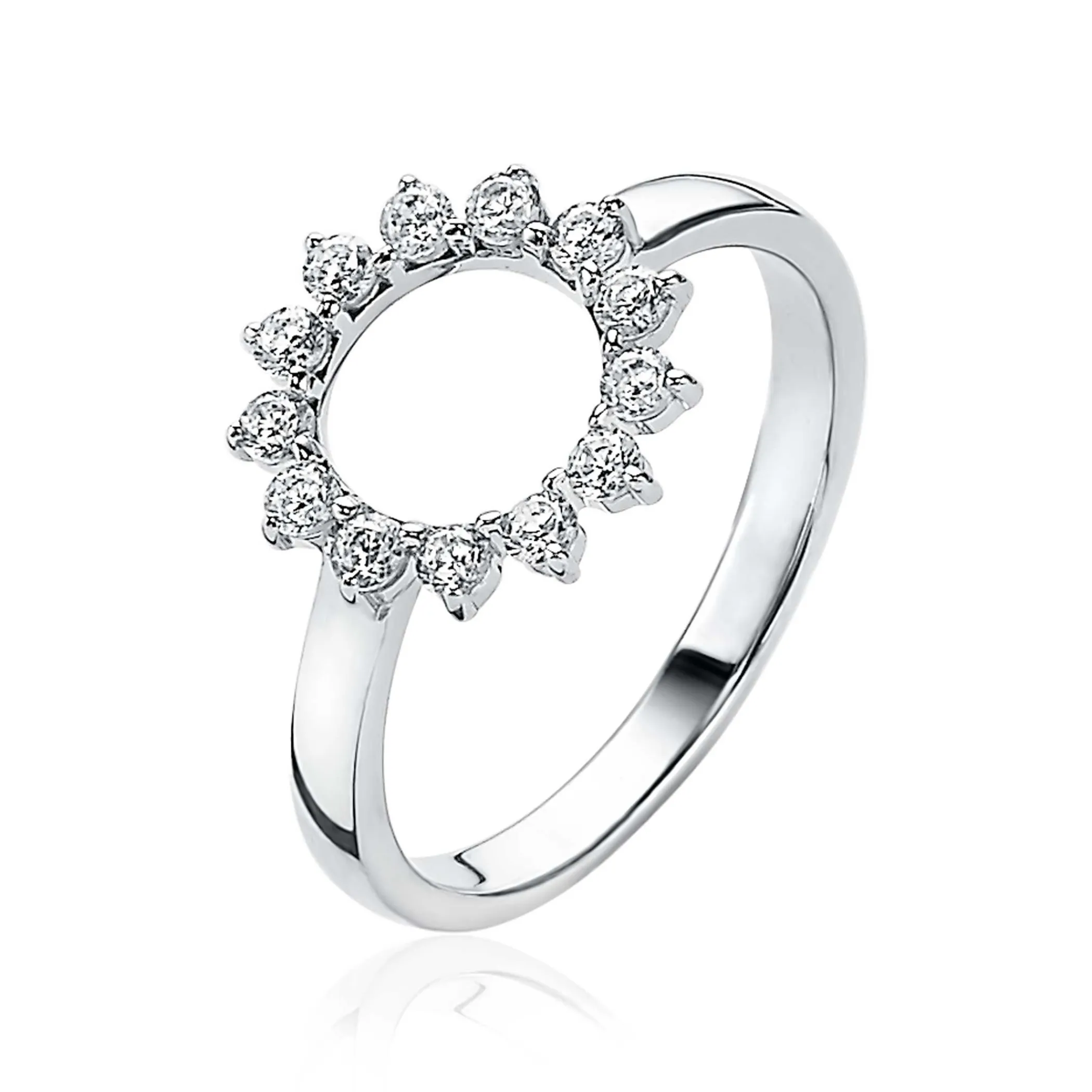 Outlet Zinzi zilveren ring zon wit ZIR1883